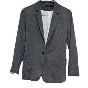 Black Single Breast Cotton Stretch Blazer Size Small- Short Coat
